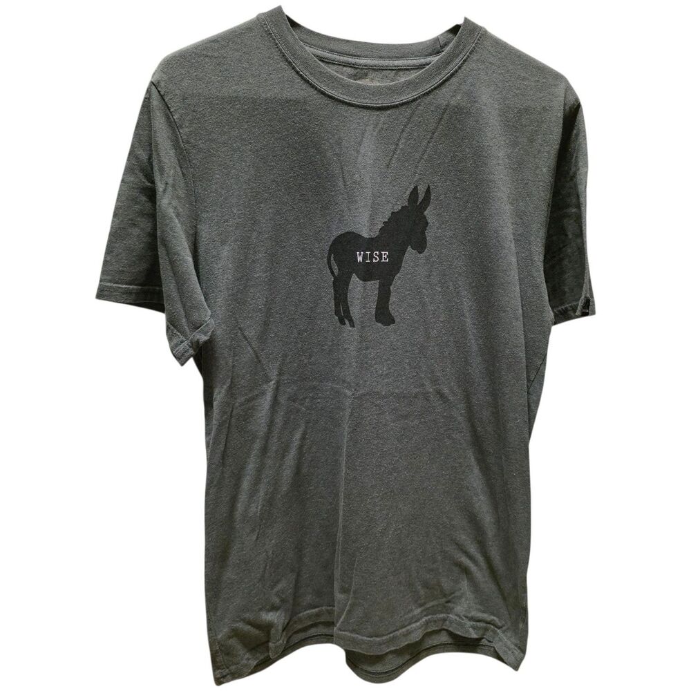 prAna Wise Ass Donkey Journeyman Gray Heather T-Shirt Men Medium Organic Cotton